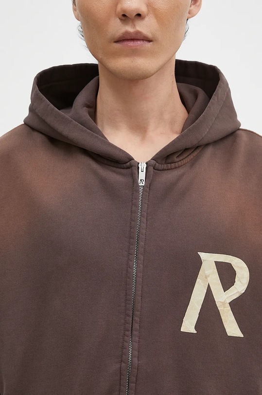 Represent cotton sweatshirt Masking Tape Initial Zip Hoodie brown MLM4248.232
