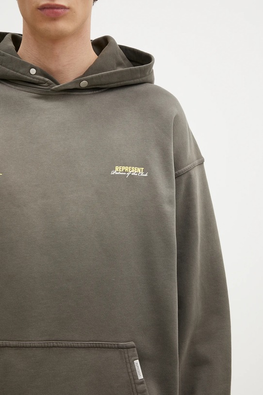 Represent felpa in cotone Patron Of The Club Hoodie verde MLM4270.16