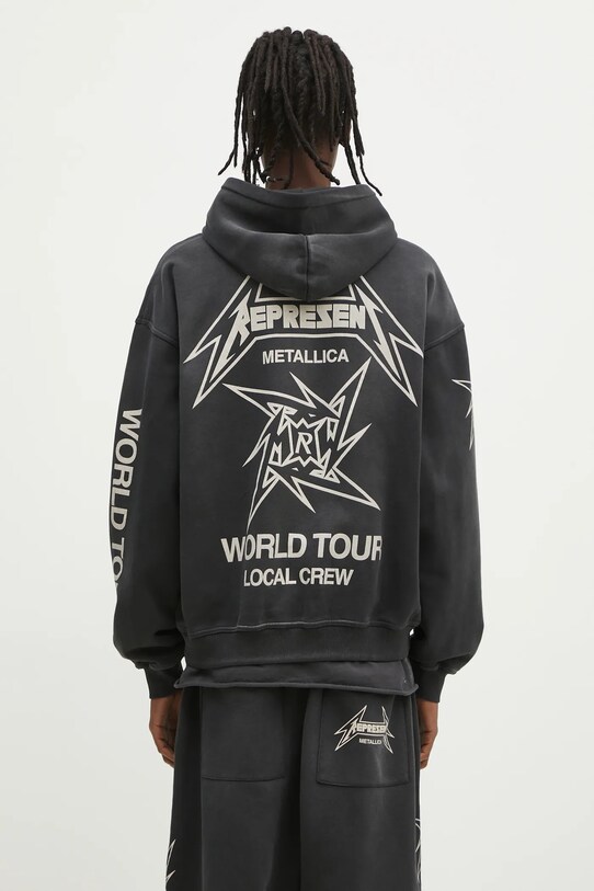 Oblečení Bavlněná mikina Represent Metallica 40 Year Anniversary Zip-Thru Hoodie MLM4370.230 černá