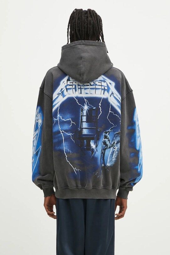 Ρούχα Βαμβακερή μπλούζα Represent Metallica Ride The Lightning Hoodie MLM4372.020 γκρί