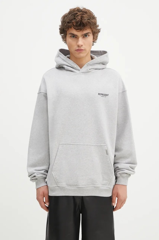 Oblečení Bavlněná mikina Represent Represent Owners Club Hoodie OCM41113.158 šedá