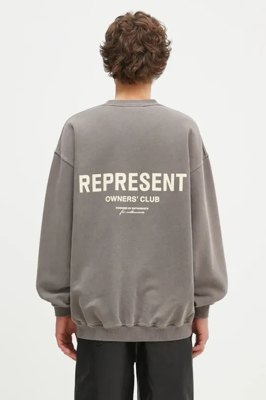Represent cotton sweatshirt Represent Owners Club cotton gray OCM41115.165