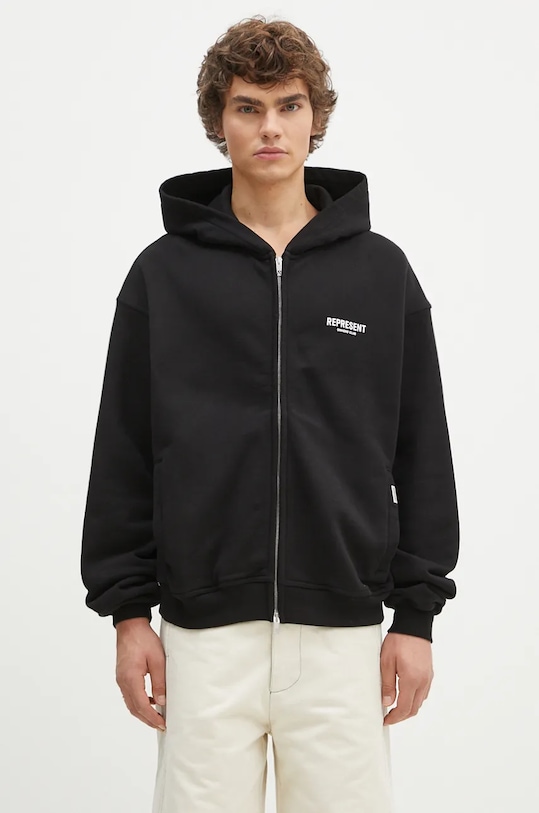 Одяг Бавовняна кофта Represent Represent Owners Club Zip Hoodie OCM41122.001 чорний