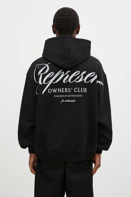 Abbigliamento Represent felpa in cotone Represent Owners Club Script Hoodie OCM41200.001 nero