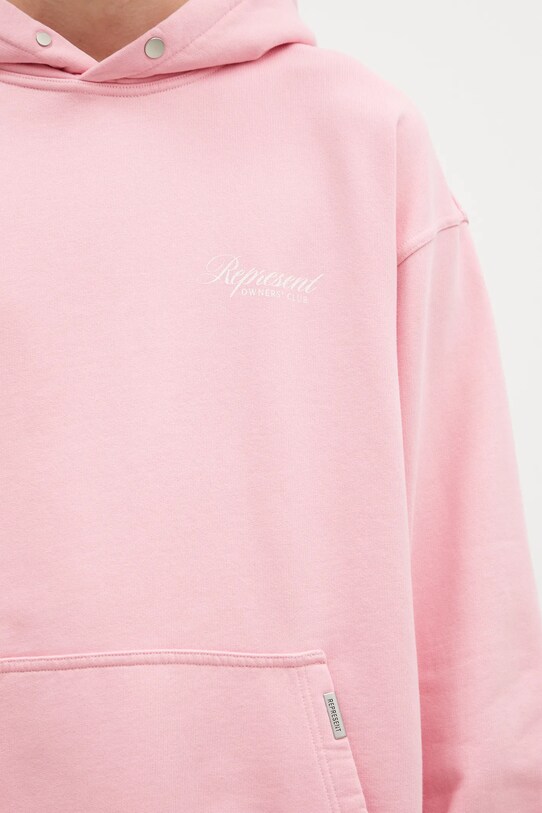 Represent hanorac de bumbac Represent Owners Club Script Hoodie roz OCM41200.518