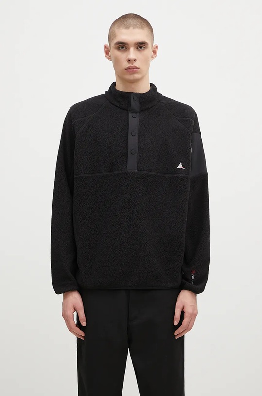 ROA felpa in pile Polartec Fleece Button Up senza nero RBMW0245FA191
