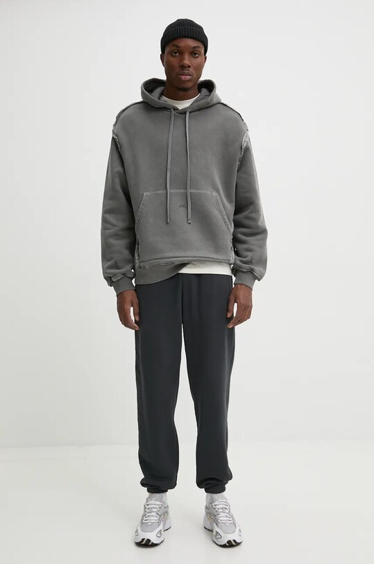 A-COLD-WALL* bluza bawełniana Facade Hoodie ACWMW200 szary AW24