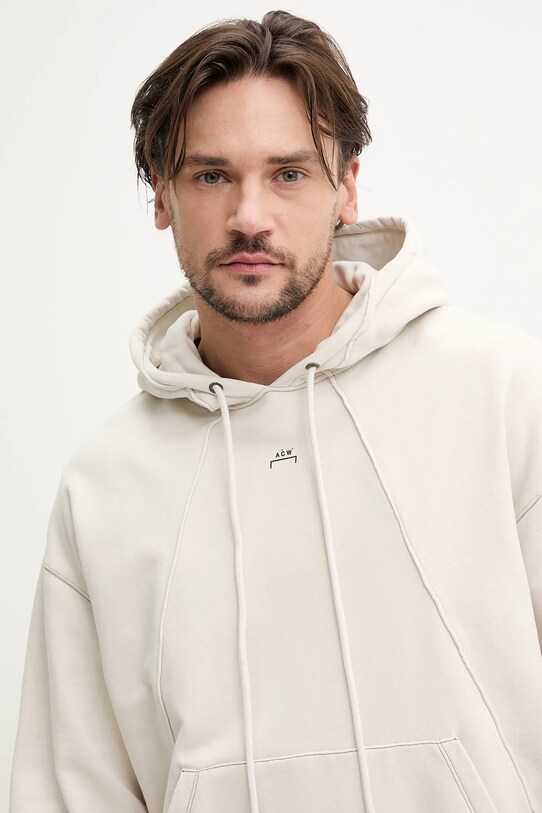 Βαμβακερή μπλούζα A-COLD-WALL* Millbank Hoodie μπεζ ACWMW197