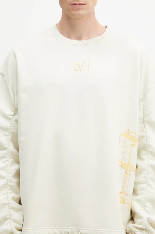 Бавовняна кофта A-COLD-WALL* Shroud Crewneck бежевий ACWMW206