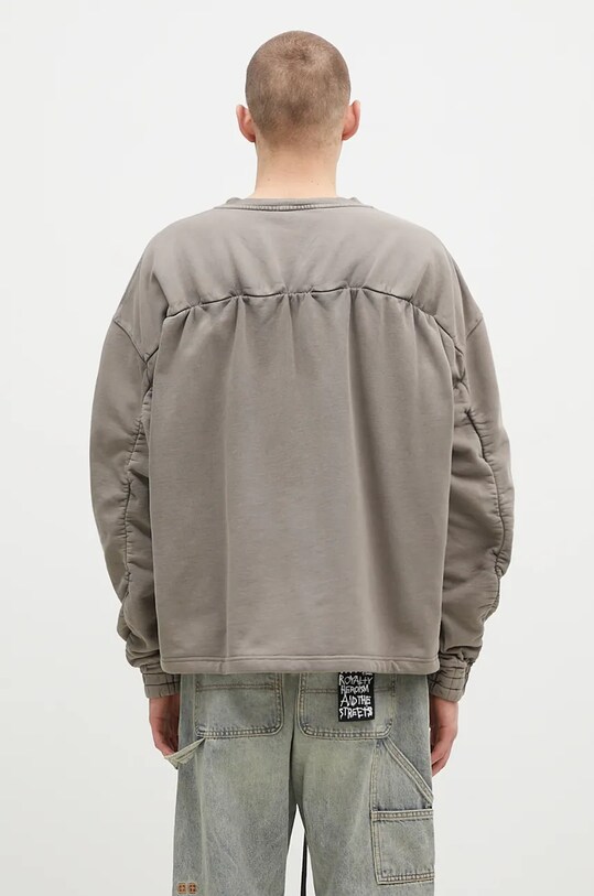 Odzież A-COLD-WALL* bluza bawełniana Shroud Crewneck ACWMW206 szary