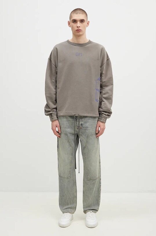 A-COLD-WALL* bluza bawełniana Shroud Crewneck ACWMW206 szary