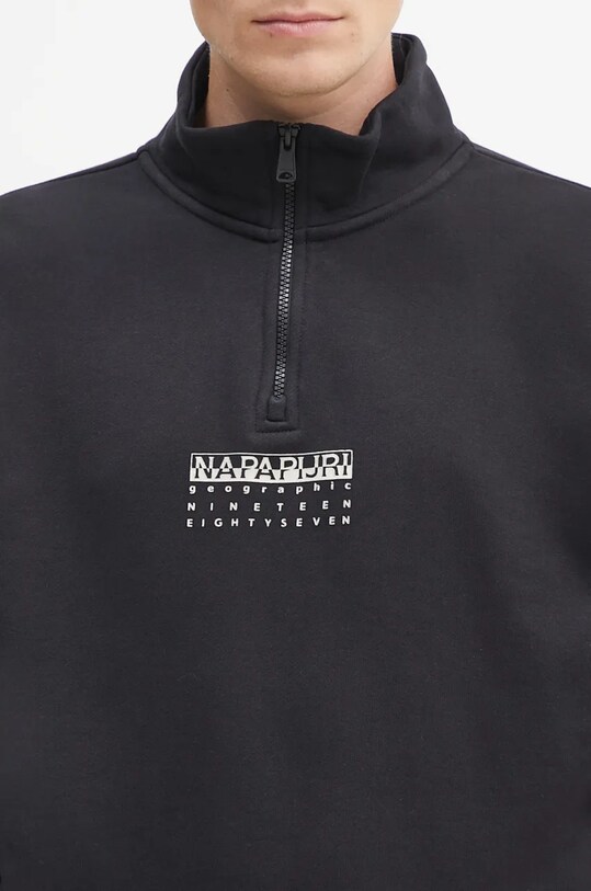 Napapijri hanorac de bumbac B-Premium Hz negru NP0A4I6N9411