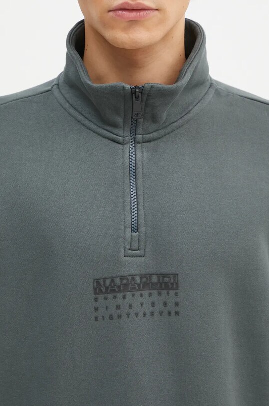 Napapijri bluza bawełniana B-Premium Hz zielony NP0A4I6NG1S1