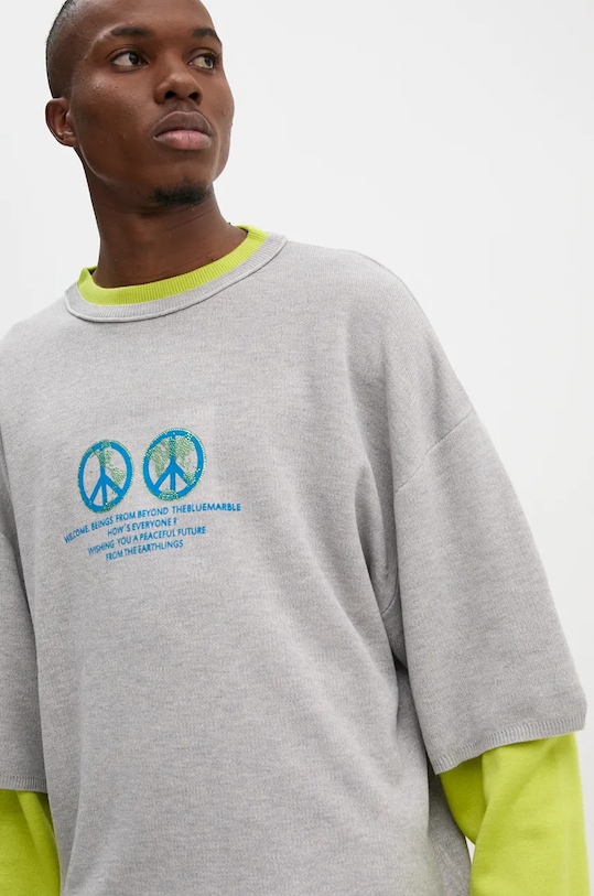 Шерстяной свитер BLUEMARBLE серый SW38.KN25B24