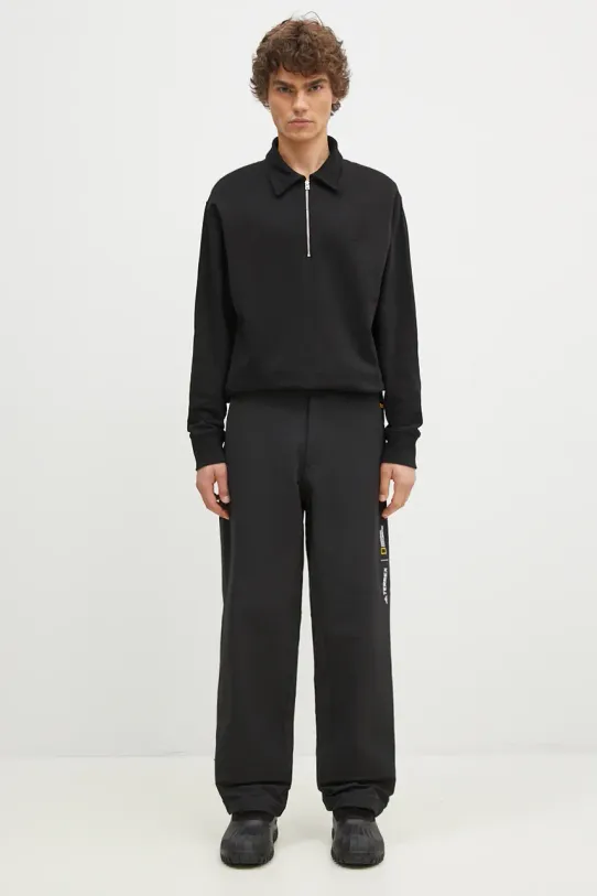 Norse Projects hanorac de bumbac Ketel Relaxed Organic NORSE Logo Half Zip uni negru N20.1369.9999