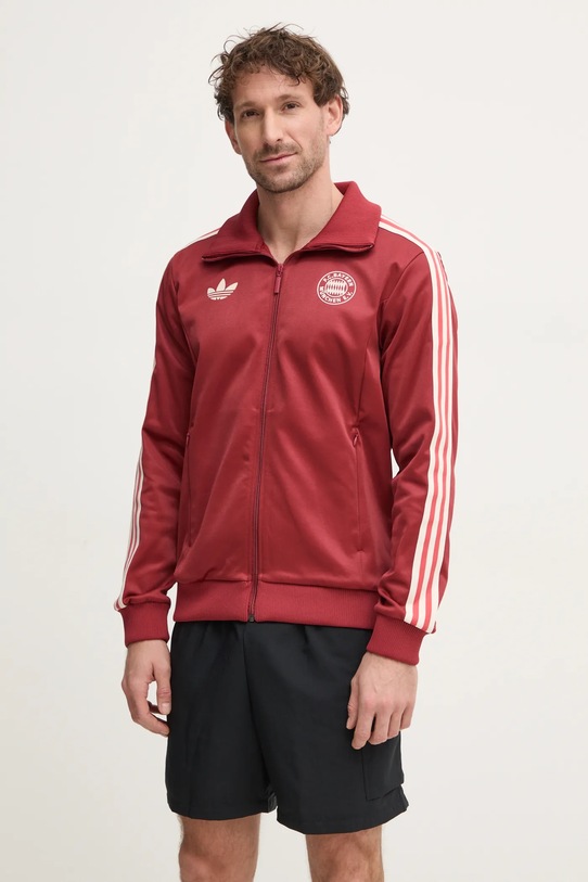 Mikina adidas Originals F.C. BAYERN bez kapuce burgundské IY0047