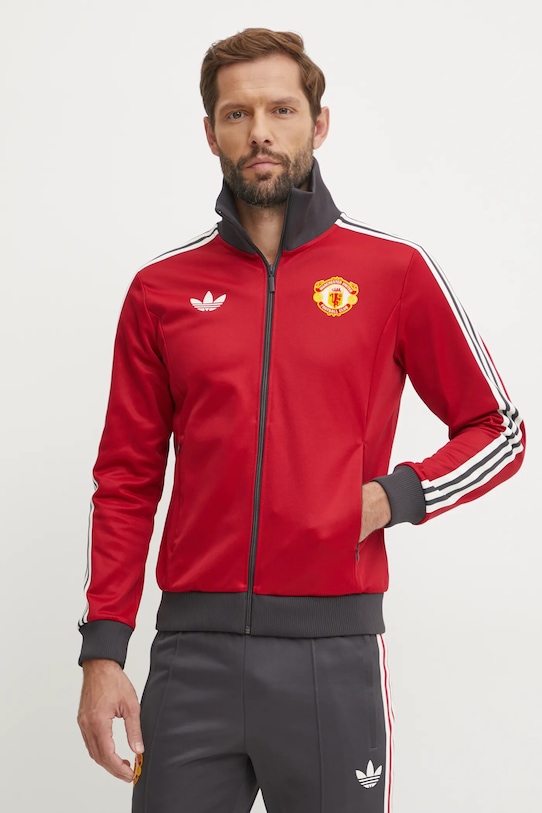 Mikina adidas Originals Manchester United bez kapuce červená IY0055