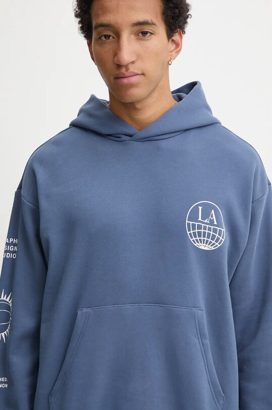 adidas Originals hanorac de bumbac albastru JI6956