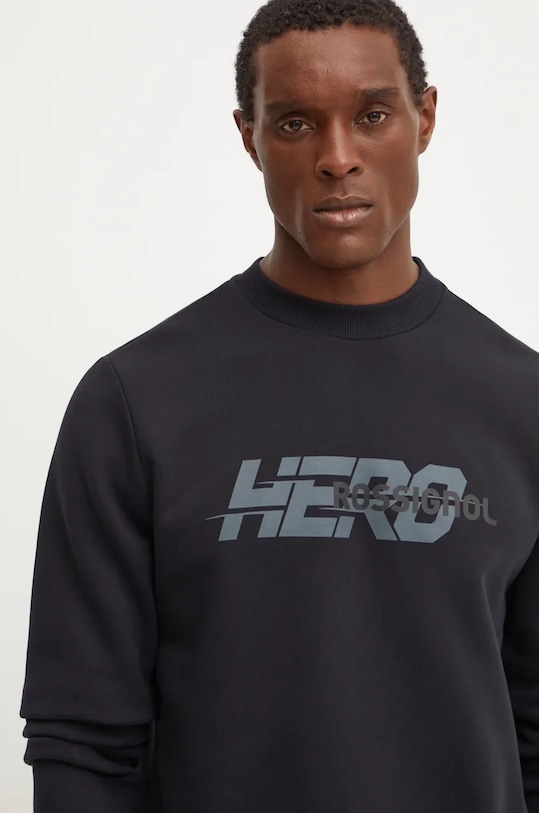 Βαμβακερή μπλούζα Rossignol HERO μαύρο RLNMS03