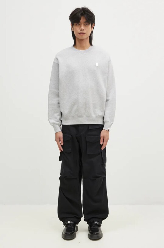 Кофта A Bathing Ape ONE POINT RELAXED FIT CREWNECK SWEATSHIRT 1K80113308 серый