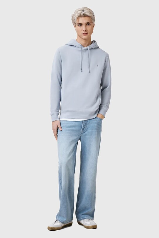 AllSaints pamut melegítőfelső RAVEN OTH HOODY M003NZ kék