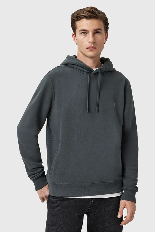 Βαμβακερή μπλούζα AllSaints RAVEN OTH HOODY βαμβάκι γκρί M003NZ