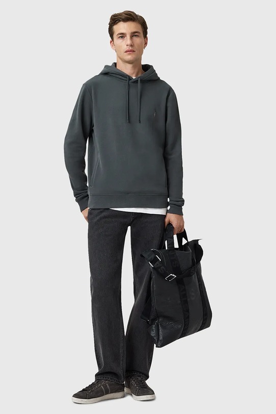 Βαμβακερή μπλούζα AllSaints RAVEN OTH HOODY γκρί M003NZ