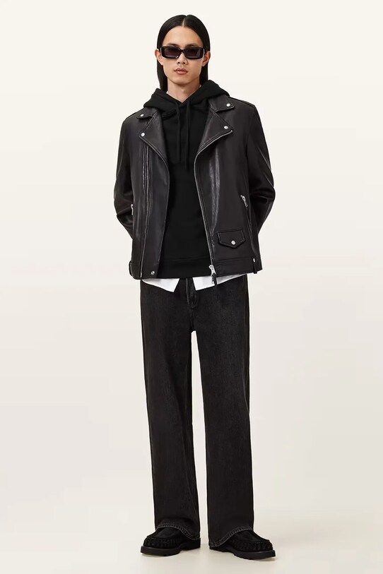 AllSaints pamut melegítőfelső RAVEN OTH HOODY M003NZ fekete