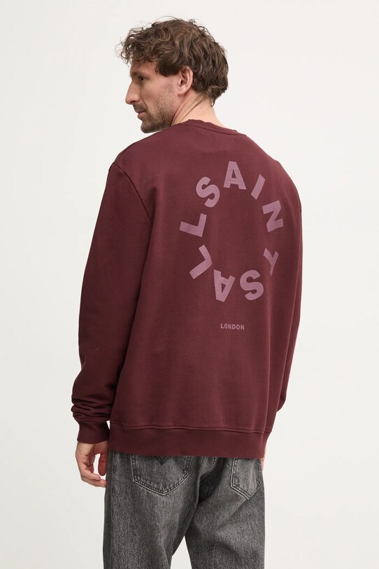 Одежда Хлопковая кофта AllSaints TIERRA CREW M035NB бордо