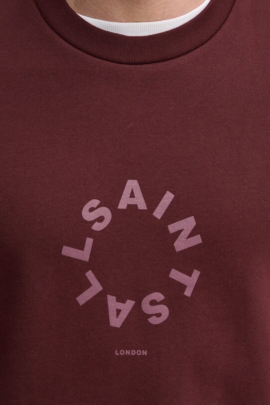 Хлопковая кофта AllSaints TIERRA CREW M035NB бордо