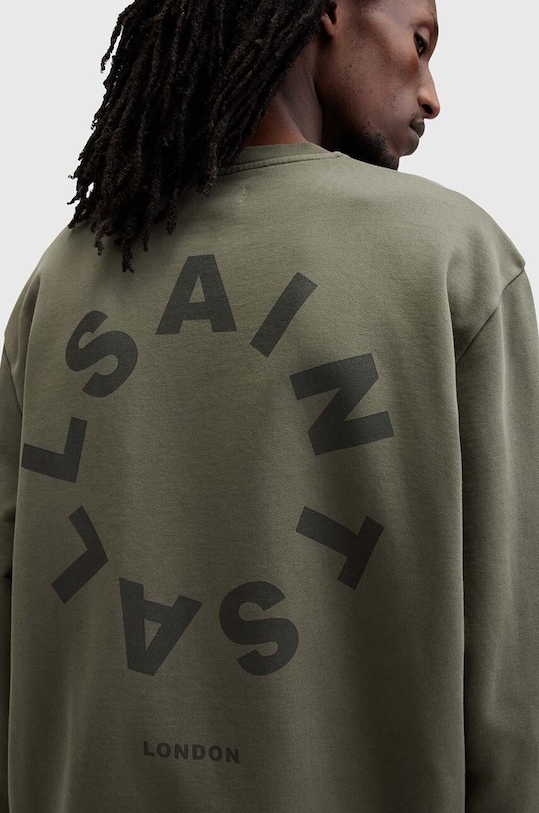 Одежда Хлопковая кофта AllSaints TIERRA CREW M035NB зелёный