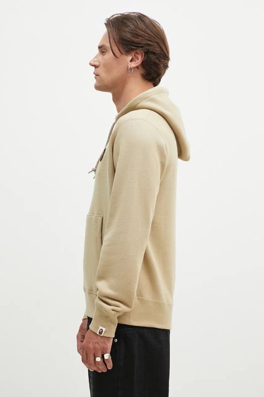 A Bathing Ape felpa in cotone One Point Pullover 1K80114007 beige AW24