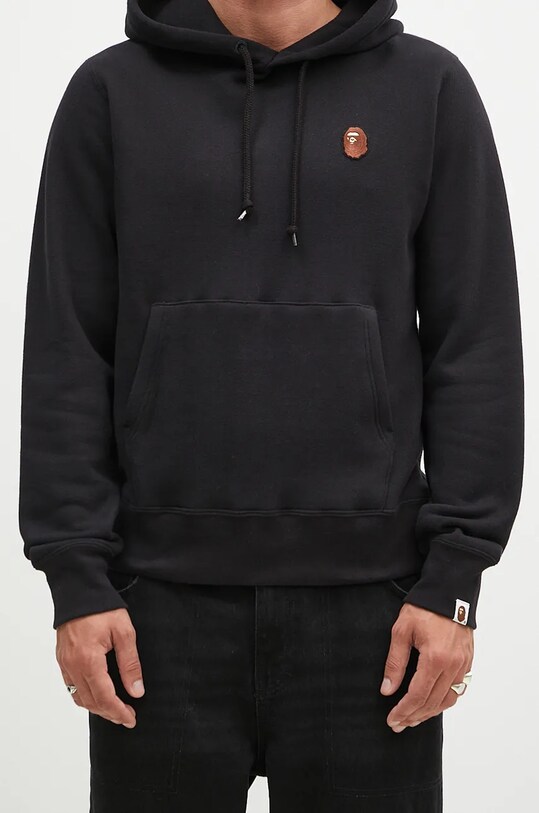A Bathing Ape bluza bawełniana One Point Pullover czarny 1K80114007