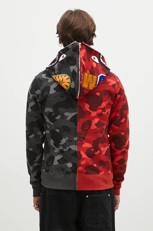 Clothing A Bathing Ape cotton sweatshirt Color Camo Separate Shark Full Zip 1K80115001 red