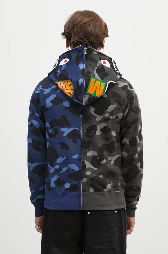 Clothing A Bathing Ape cotton sweatshirt Color Camo Separate Shark Full Zip 1K80115001 black