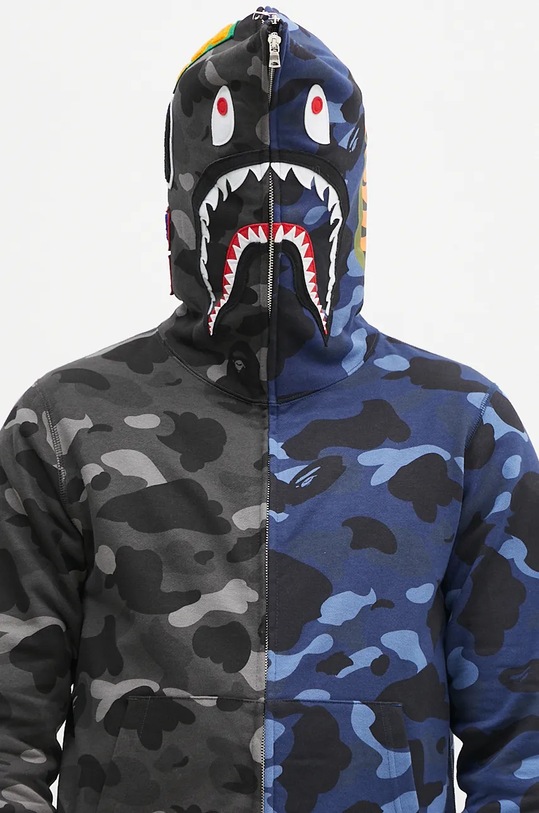 A Bathing Ape cotton sweatshirt Color Camo Separate Shark Full Zip 1K80115001