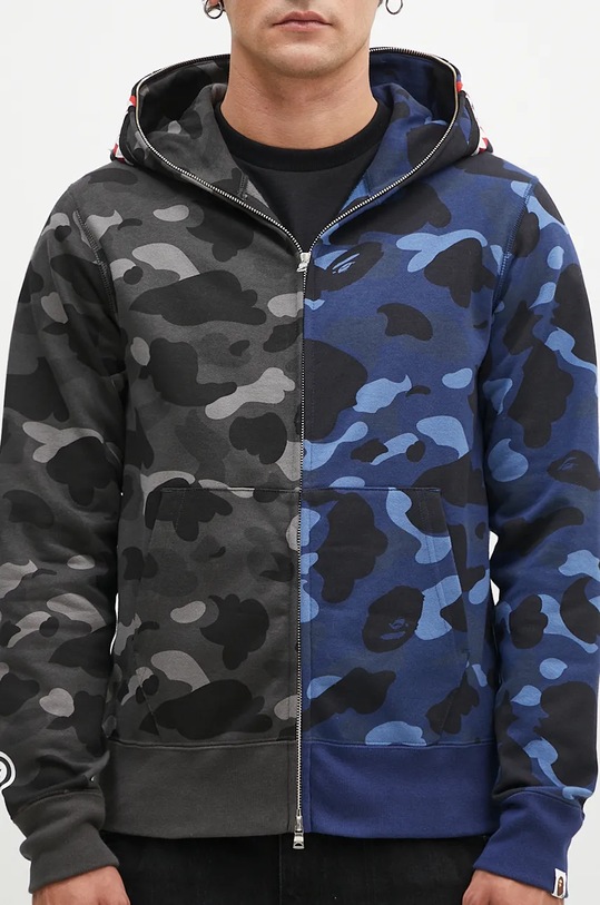 A Bathing Ape cotton sweatshirt Color Camo Separate Shark Full Zip 1K80115001