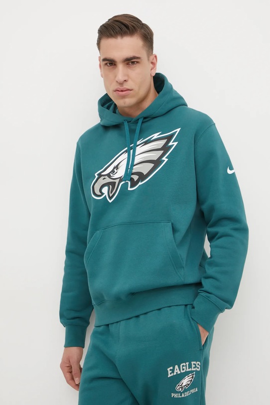 Mikina Nike Philadelphia Eagles s kapucí tyrkysová NKDK.3JD.86.N09