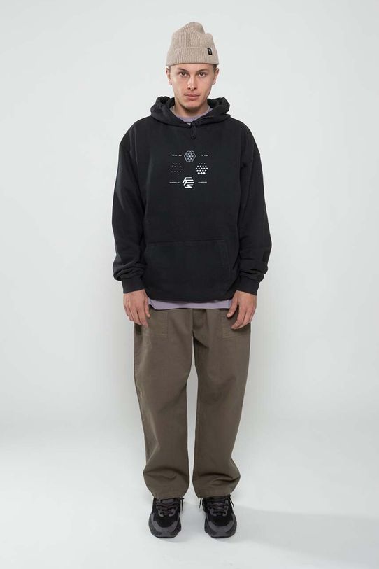 Bavlnená mikina Flowers for Society Premium 2.0 Oversized Hoodie čierna FFSAPP080