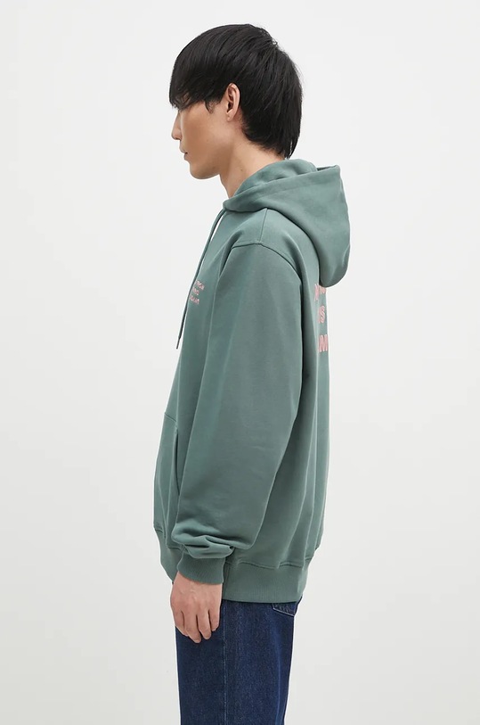 Drôle de Monsieur hanorac de bumbac Le Hoodie Slogan E.HO162.CO127.DGN verde AW24