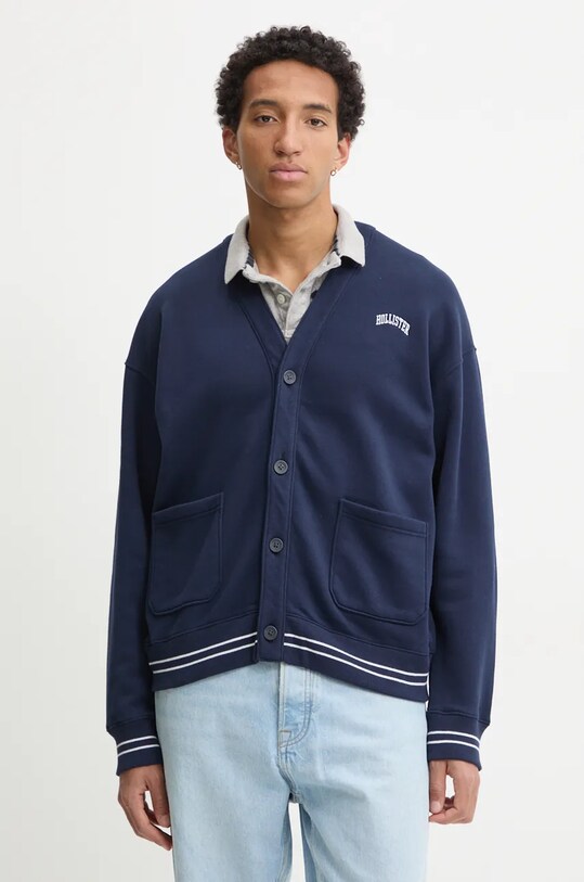 Суичър Hollister Co. без качулка тъмносин KI322.4156.200