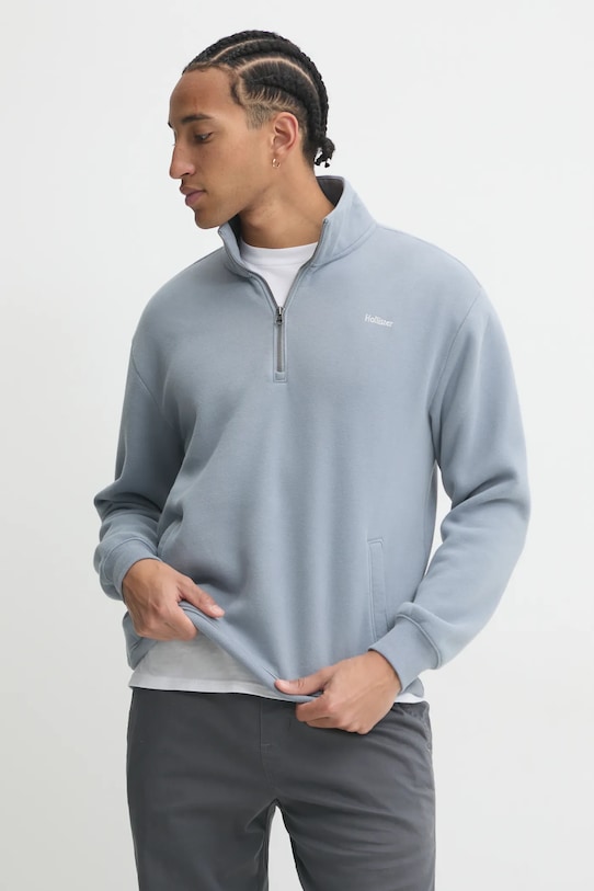Mikina Hollister Co. bez kapucne modrá KI322.4164.210