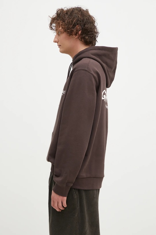 Βαμβακερή μπλούζα Gramicci Original Fredm Hoded Sweatshrt G4FU.J113 καφέ AW24