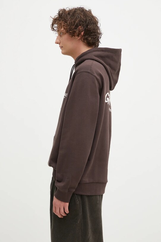Pamučna dukserica Gramicci Original Fredm Hoded Sweatshrt G4FU.J113 smeđa AW24