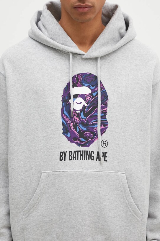 Кофта A Bathing Ape Marbling Camo By Bathing Ape Relaxed Fit сірий 1K80114305