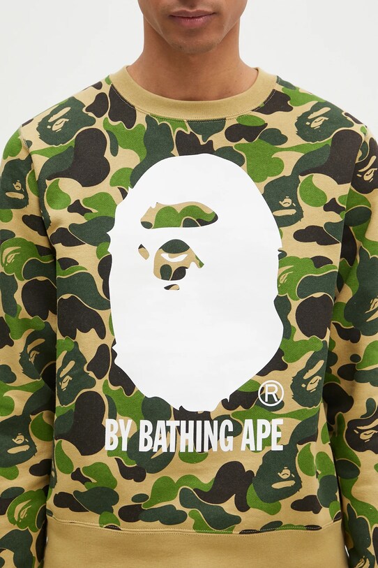 Pamučna dukserica A Bathing Ape Abc Camo zelena 1K80113008