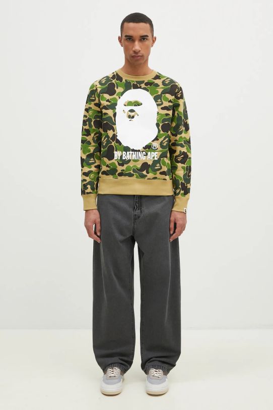 Bavlnená mikina A Bathing Ape Abc Camo 1K80113008 zelená