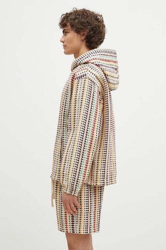 PLEASURES cotton sweatshirt Stitch Poncho Hoodie P24F052 beige AW24