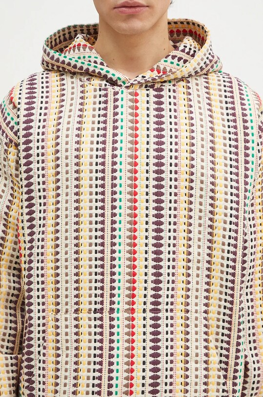 PLEASURES cotton sweatshirt Stitch Poncho Hoodie beige P24F052