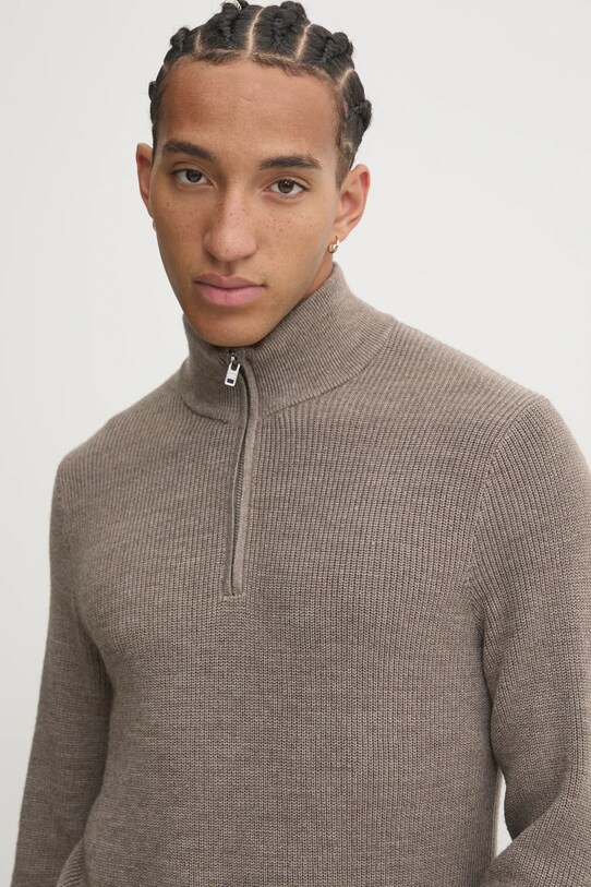 Abercrombie & Fitch sweter wełniany brązowy KI120.4176.400